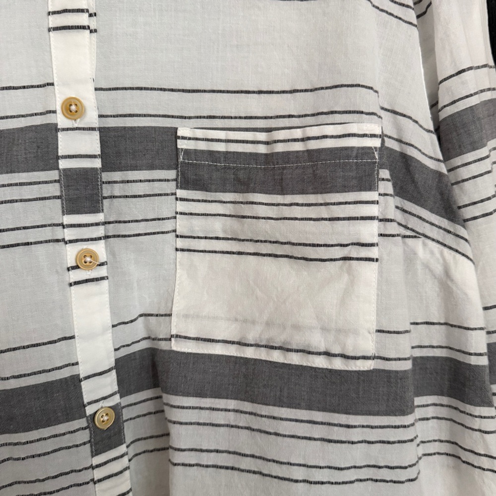Matilda Jane x Joanna Gaines Striped Cotton Button Down Shirt Women Size L - Picture 7 of 10